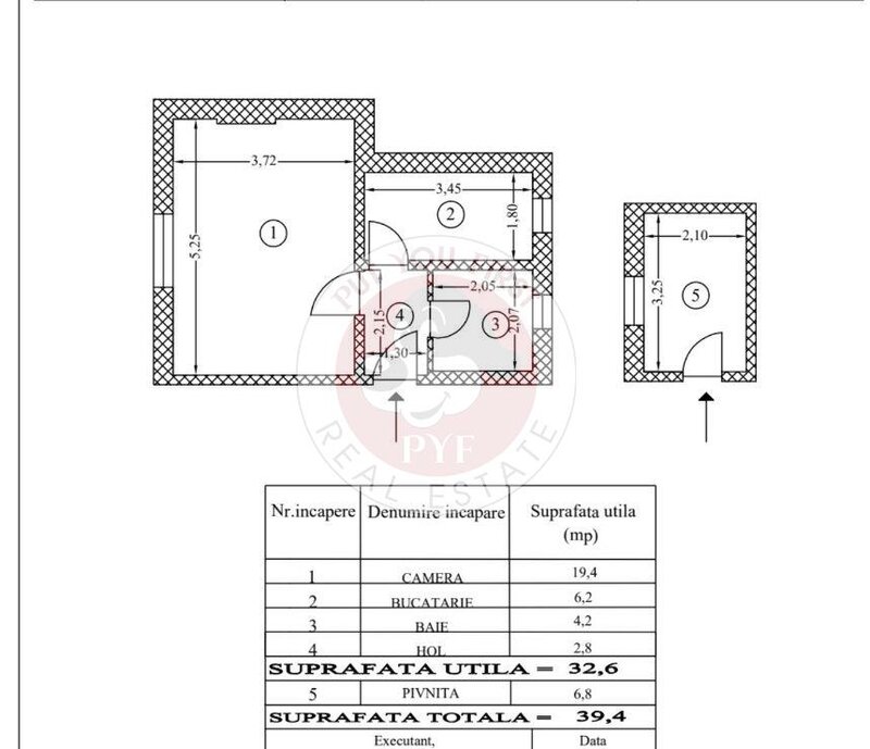 Serban Voda | Garsoniera | 39mp | Decomandat | B12385